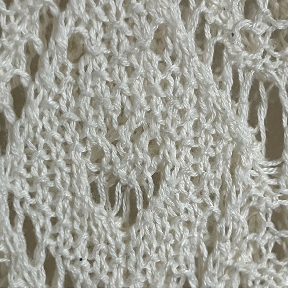 Vintage White Mossimo Crochet Top Size Medium Long Sleeve Open Knit - Picture 5 of 11